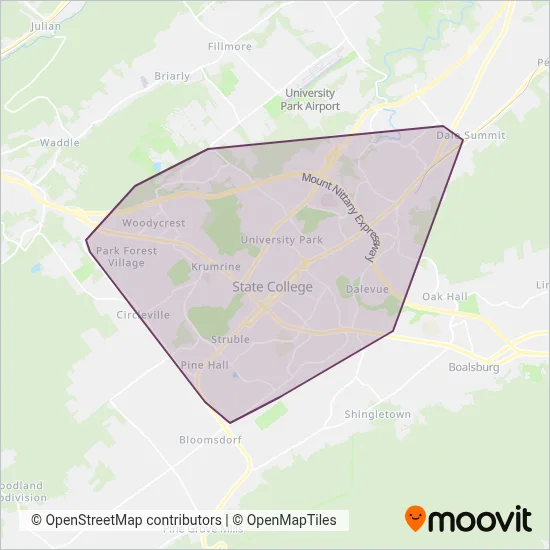 CATA coverage area map
