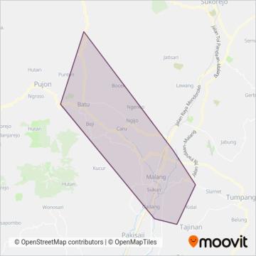 Angkot Malang coverage area map