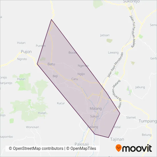 Angkot Malang coverage area map