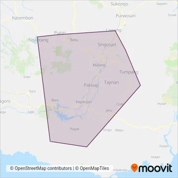 AKAP Malang coverage area map