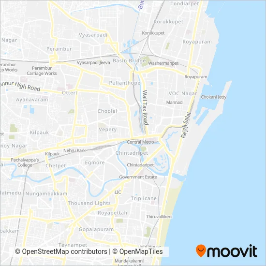 MTC AC Bus coverage area map