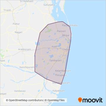 MTC Ordinary Bus coverage area map