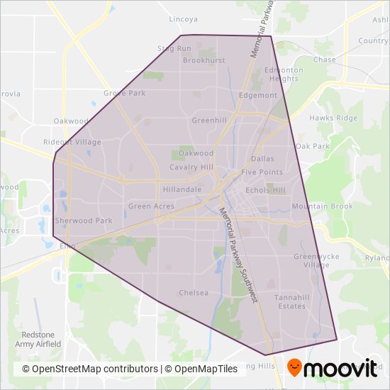 Huntsville Transit coverage area map