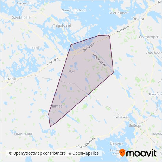 Kuljetus Mikkonen Oy coverage area map