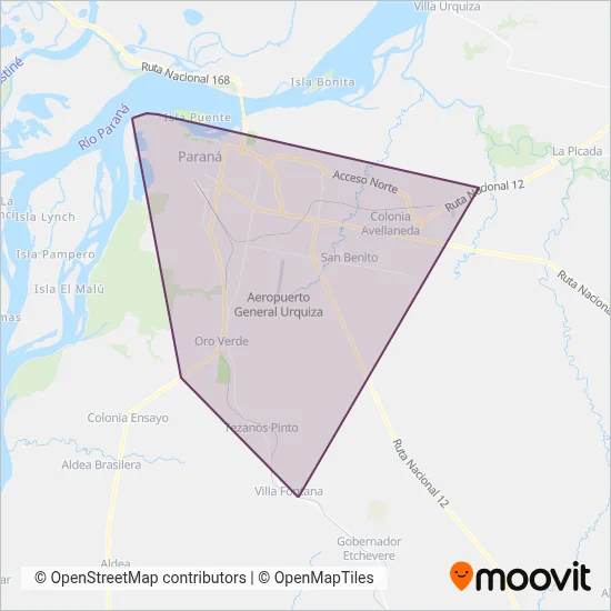 Buses Paraná coverage area map