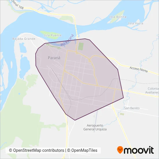 Transporte San José S.A. coverage area map