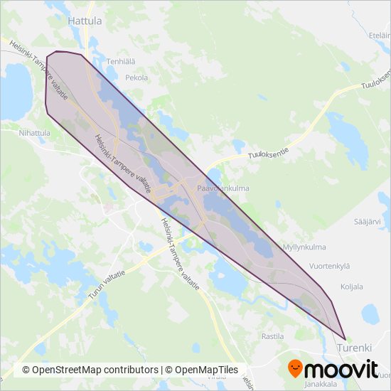 Länsilinjat Oy coverage area map