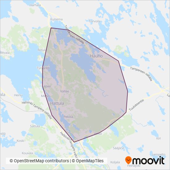 Mikkolan Liikenne Oy coverage area map