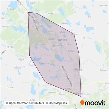 Lehdon Liikenne Oy coverage area map