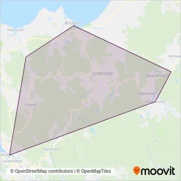 Lee's Coaches coverage area map