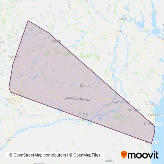 Transferoviar Călători coverage area map