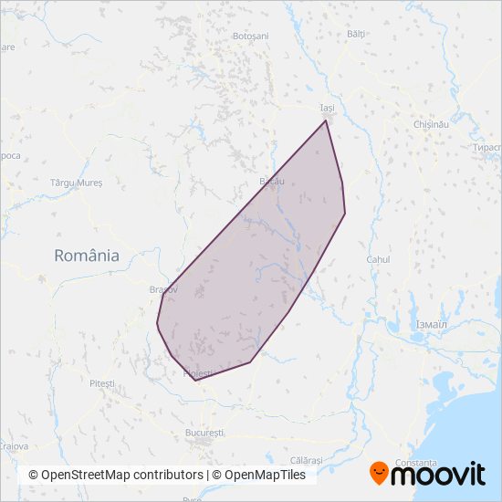 Regio Călători coverage area map
