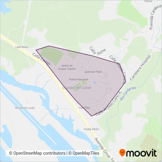 Fundación Ciudad del Saber coverage area map