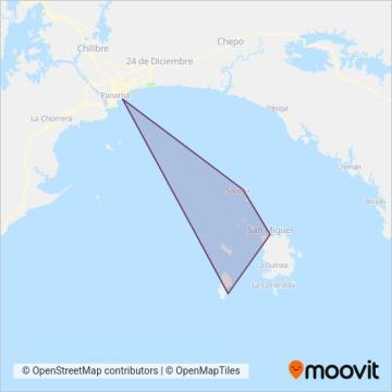 Ferry Las Perlas coverage area map