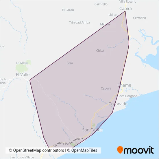Buses Diablos Rojos San Carlos coverage area map