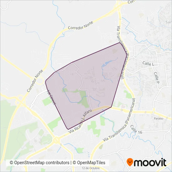 Transportes del Futuro S.A. coverage area map