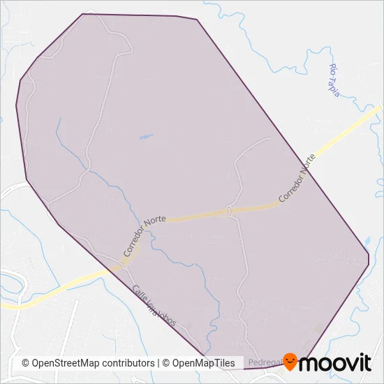 Sdad. de Ttes. de Pedregal coverage area map