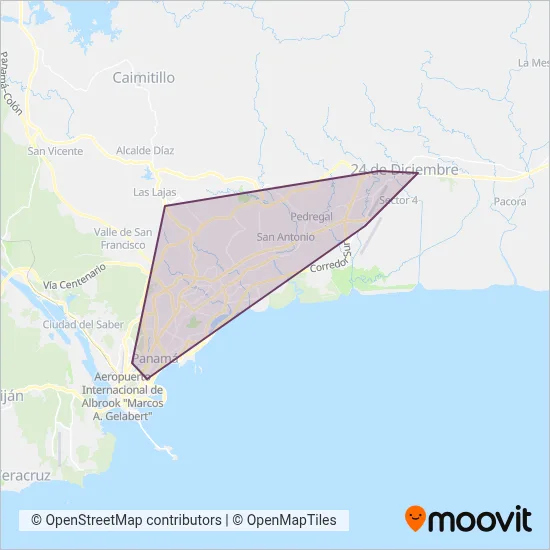 Metro de Panamá coverage area map