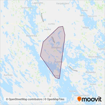 Kuopion Tila-Auto Oy coverage area map