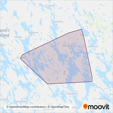 Savonlinja Oy coverage area map