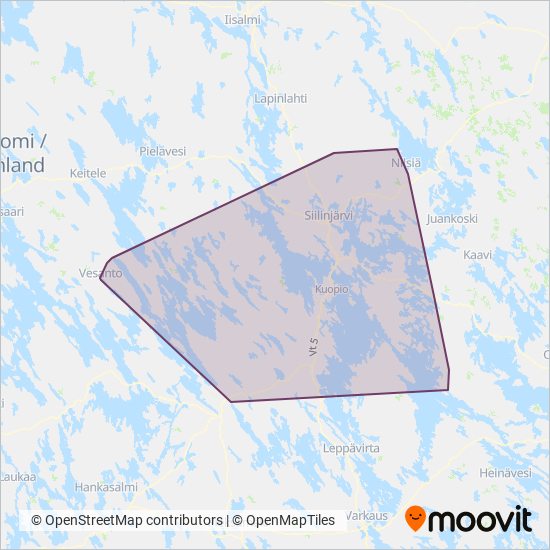 Savonlinja Oy coverage area map