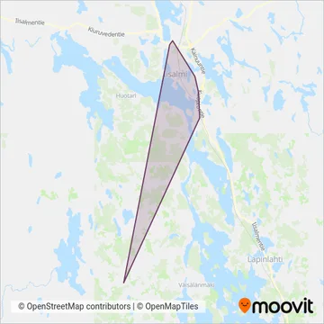 Iisalmen paikallisliikenne coverage area map