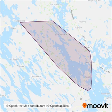 Kuopion Liikenne coverage area map