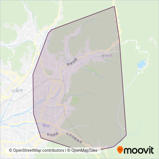 Koshu City coverage area map