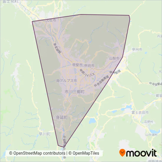 Yamanashi Kotsu Group coverage area map
