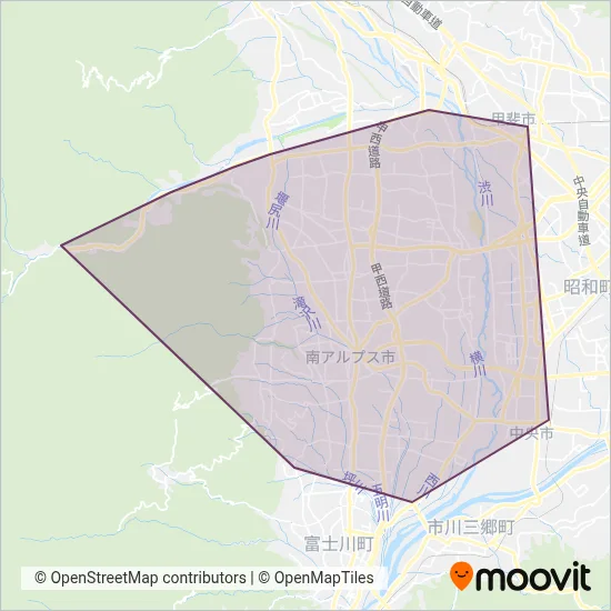 Minami-Alps City coverage area map
