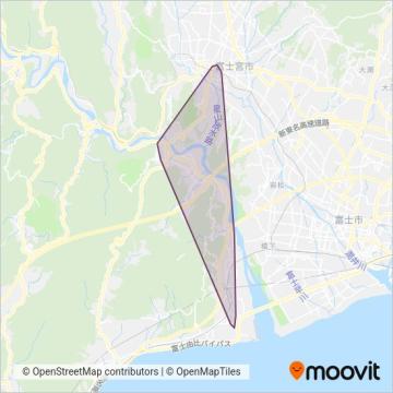 山梨交通（静岡営業所管内） coverage area map