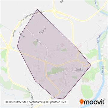 Mapa del área de cobertura de Avanza Soria