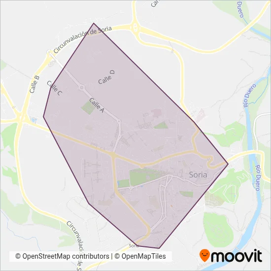 Mapa del área de cobertura de Avanza Soria