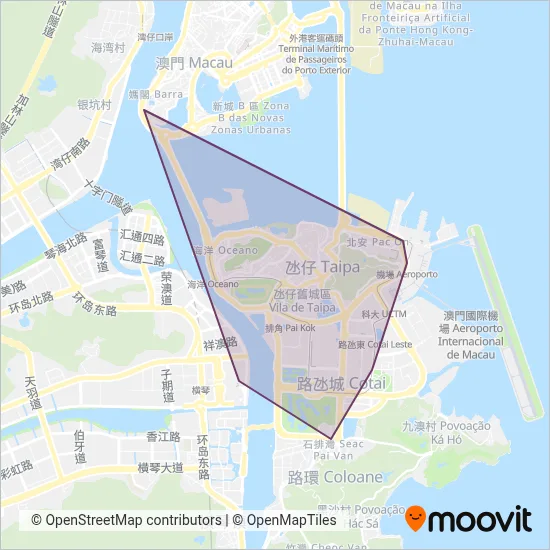 Macau LRT coverage area map