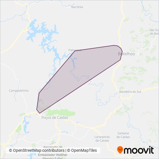 Mapa del área de cobertura de Rápido Sumaré