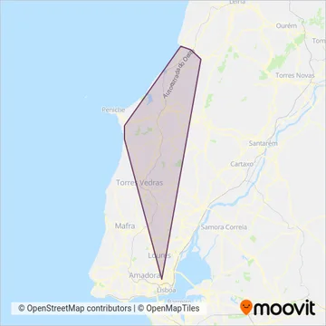 Rodoviária do Oeste: Rápidas coverage area map