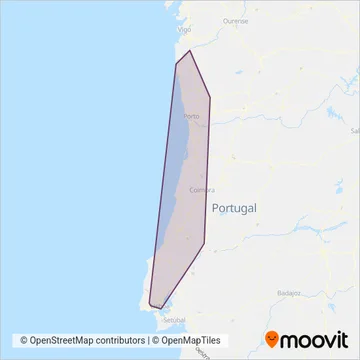 CP - Comboios de Portugal coverage area map