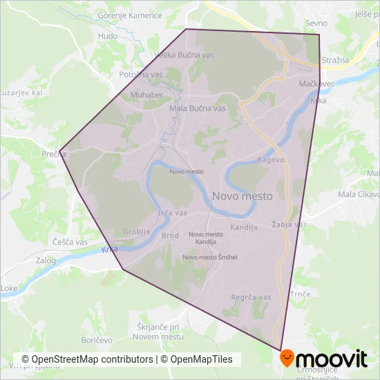 ARRIVA DOLENJSKA IN PRIMORSKA D.O.O. coverage area map
