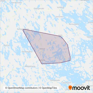 Tilausliikenne Himanen coverage area map