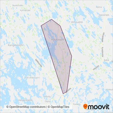 Tilausliikenne Linjakas Oy coverage area map
