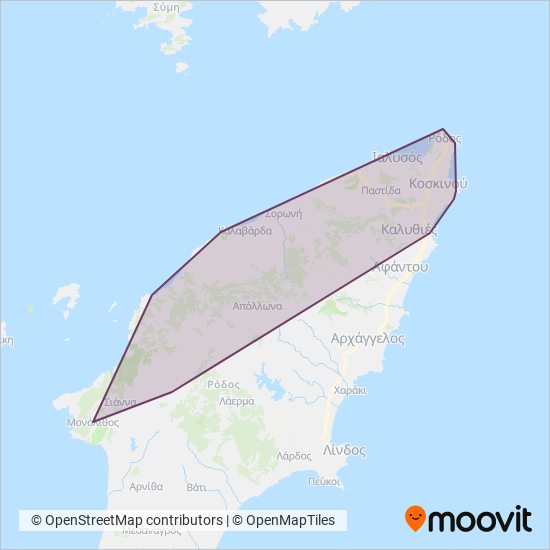 Municipal Transportation “RODA” coverage area map