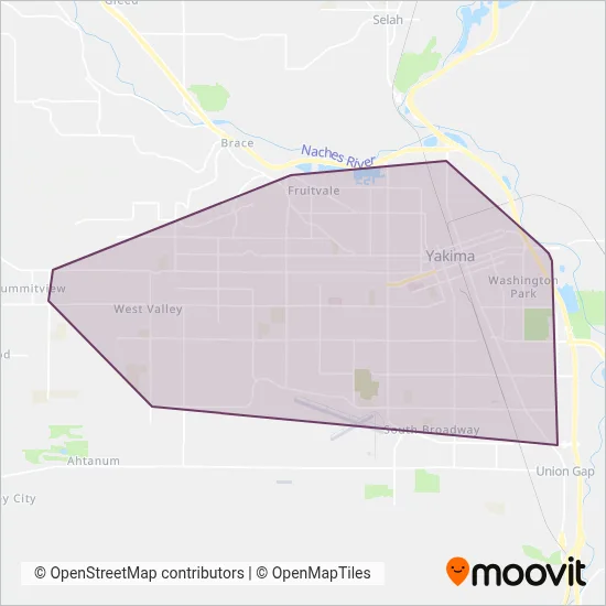 Yakima Transit coverage area map