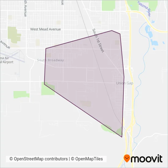 Union Gap Transit coverage area map