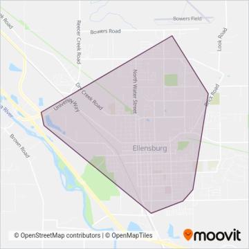 Central Transit Ellensburg coverage area map