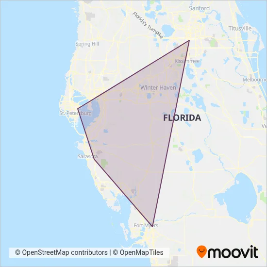 Amtrak Chartered Vehicle coverage area map