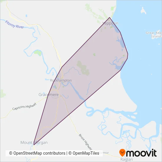 Mapa del área de cobertura de Translink