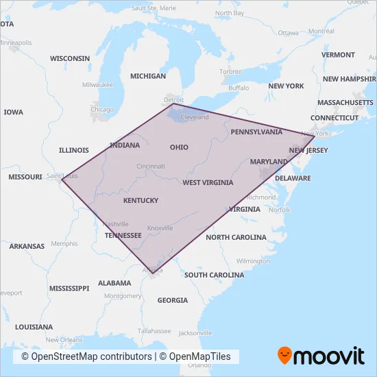 Greyhound-us coverage area map