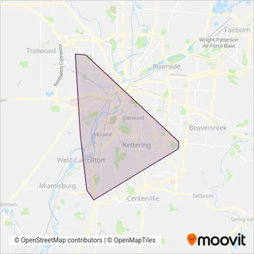 Greater Dayton RTA coverage area map