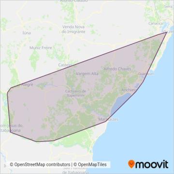 Mapa da área de cobertura da Planeta