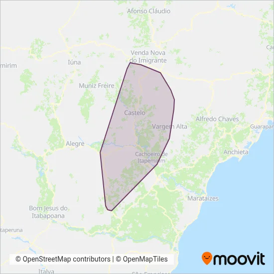 Viação Real coverage area map